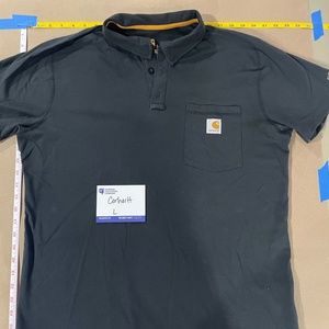 Carhartt Black Polo Shirt Short Sleeve Size L